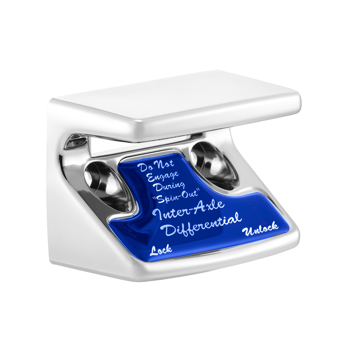 Chrome Plastic Axle/Differential Switch Guard With Glossy Sticker For 1990-2010 Freightliner Classic-Blue - Thumbnail 3