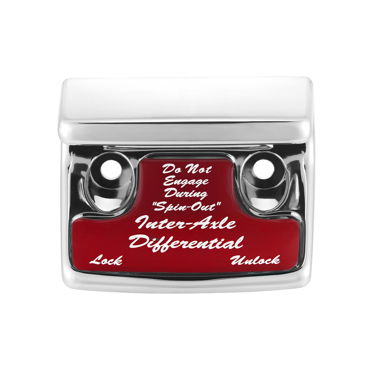 Chrome Plastic Axle/Differential Switch Guard With Glossy Sticker For 1990-2010 Freightliner Classic-Red - Thumbnail 2