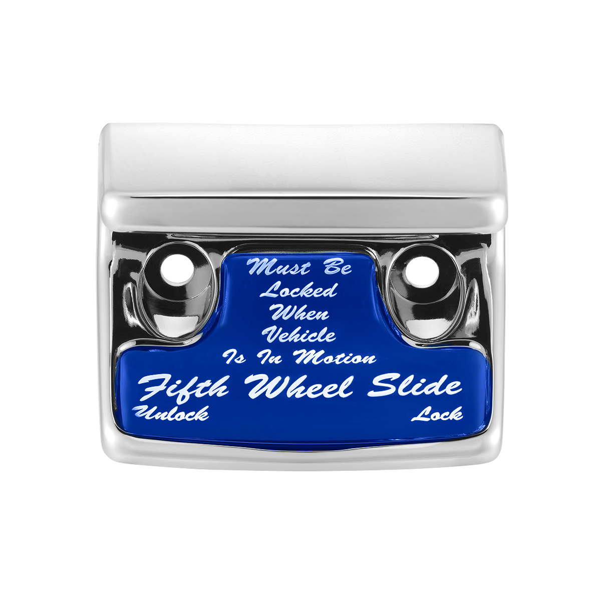 Chrome Plastic Fifth Wheel Switch Guard With Glossy Sticker For 1990-2010 Freightliner Classic- Blue Sticker - Thumbnail 2