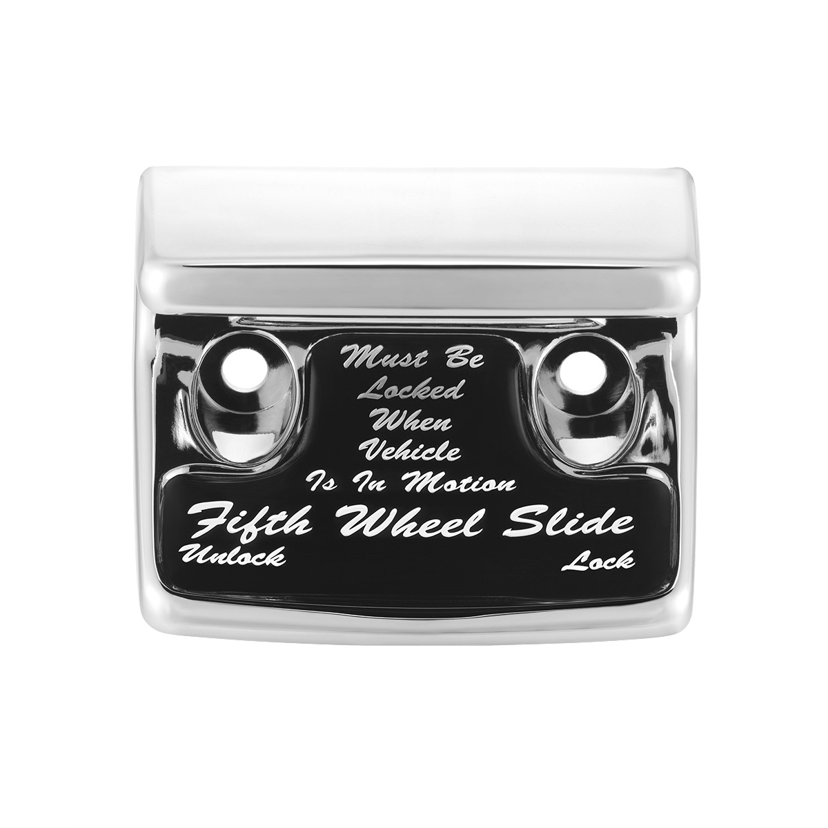 Chrome Plastic Fifth Wheel Switch Guard With Glossy Sticker For 1990-2010 Freightliner Classic-Black Sticker - Thumbnail 2