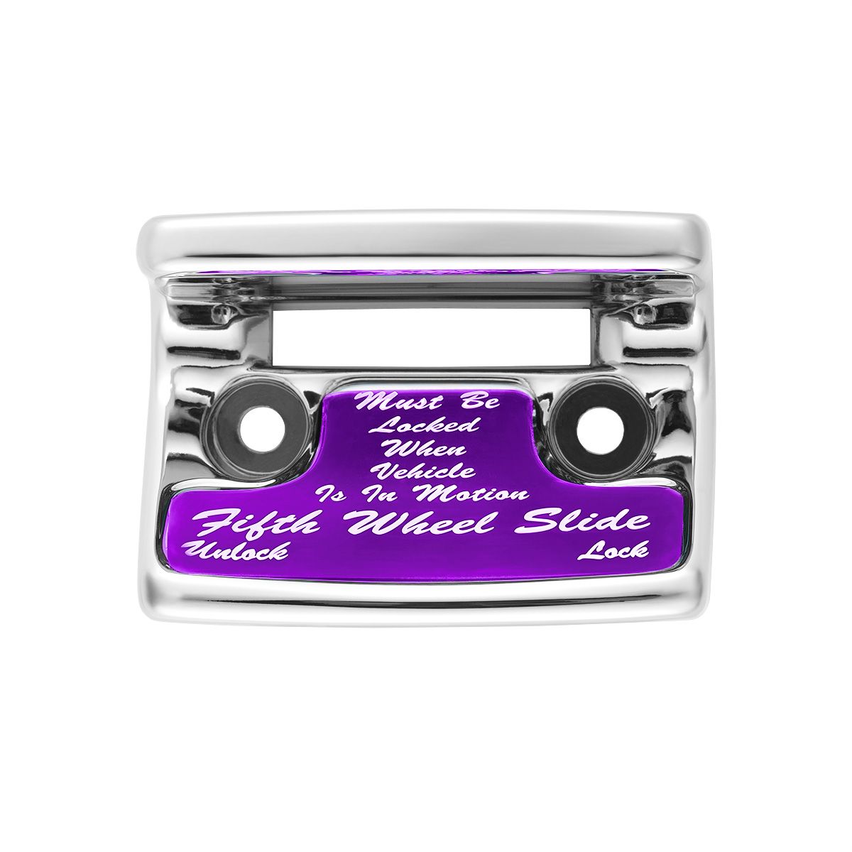 Chrome Plastic Fifth Wheel Switch Guard With Glossy Sticker For 1990-2010 Freightliner Classic- Purple Sticker