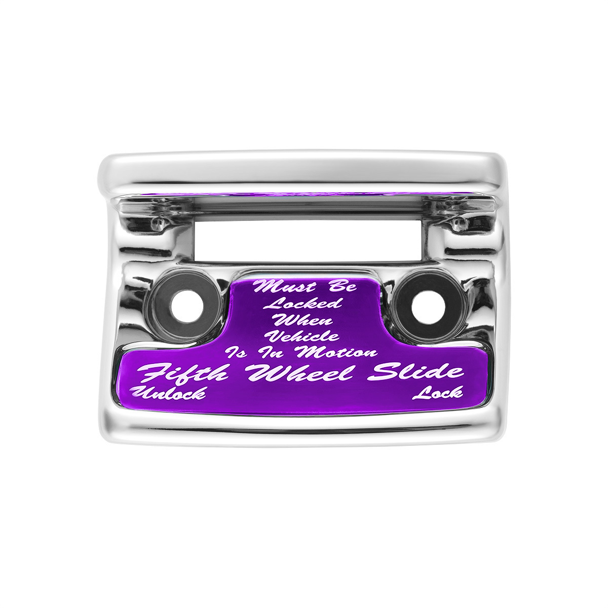 Chrome Plastic Fifth Wheel Switch Guard With Glossy Sticker For 1990-2010 Freightliner Classic- Purple Sticker - Thumbnail 6