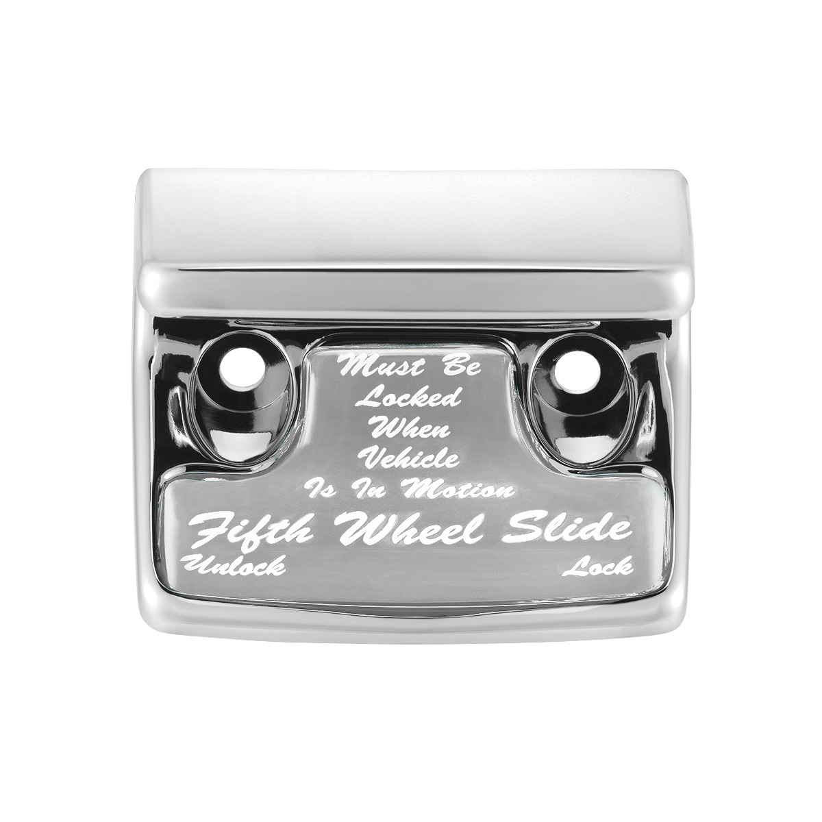 Chrome Plastic Fifth Wheel Switch Guard With Glossy Sticker For 1990-2010 Freightliner Classic- Silver Sticker - Thumbnail 2