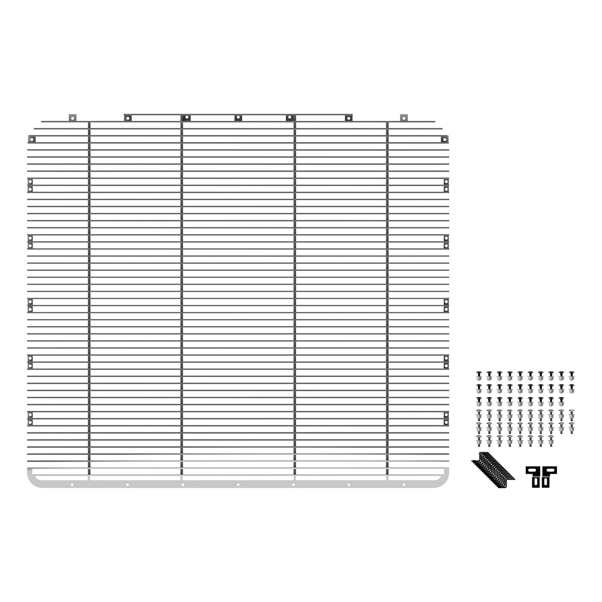 Aluminum Billet Style Grille Insert With Horizontal Bars For Peterbilt 389 - Thumbnail 7