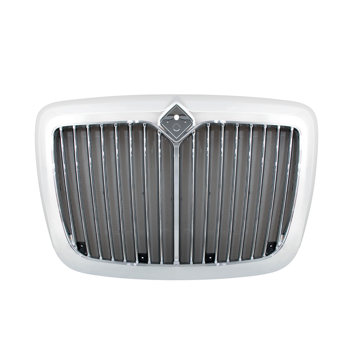 Chrome Grille With Straight Vertical Bars & Bug Screen For 2006-2017 International Prostar - Thumbnail 2