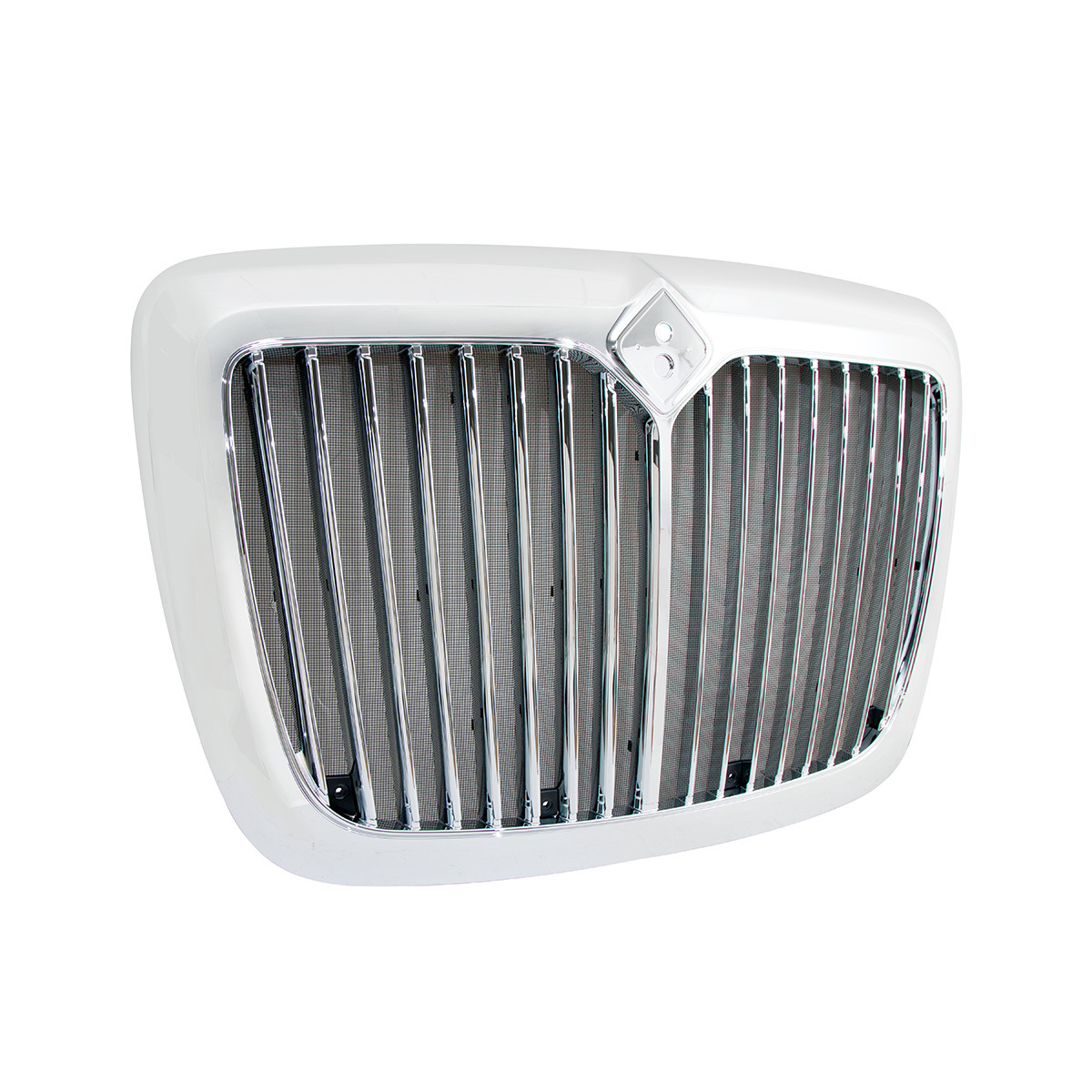 Chrome Grille With Straight Vertical Bars & Bug Screen For 2006-2017 International Prostar - Thumbnail 3