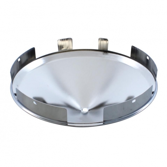 6 Uneven Notched Stainless Front Hubcap With 3 Bar Left Swing Spinner - 1" Lip - Thumbnail 2