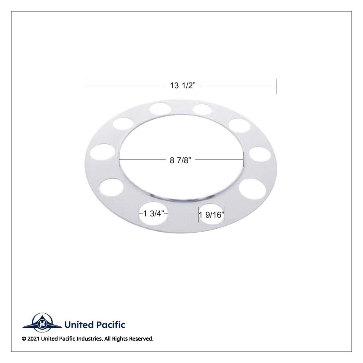 Stainless Beauty Ring For 1-1/2" Lug Nut- Aluminum Wheel - Thumbnail 3