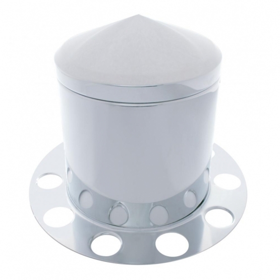 Stainless Pointed Rear Axle Cover 3PC Kit For 1-1/2" Nut Cover - Aluminum Wheel