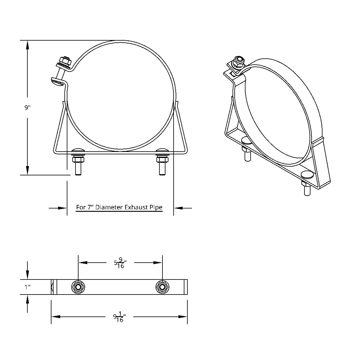 7" Stainless Exhaust Clamp For Kenworth - Thumbnail 3