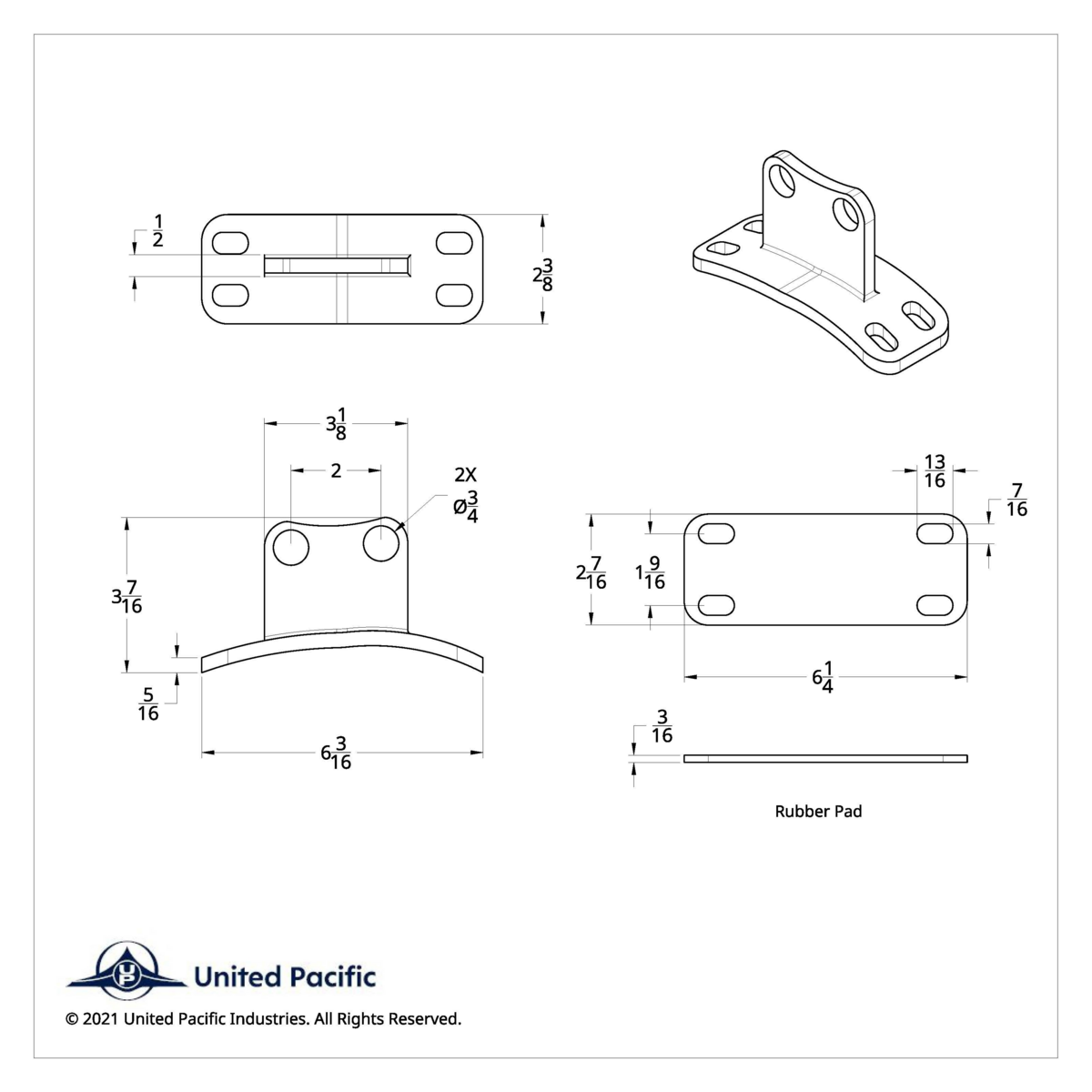 Stainless Lower Exhaust Bracket For Peterbilt 359/379 - Thumbnail 4