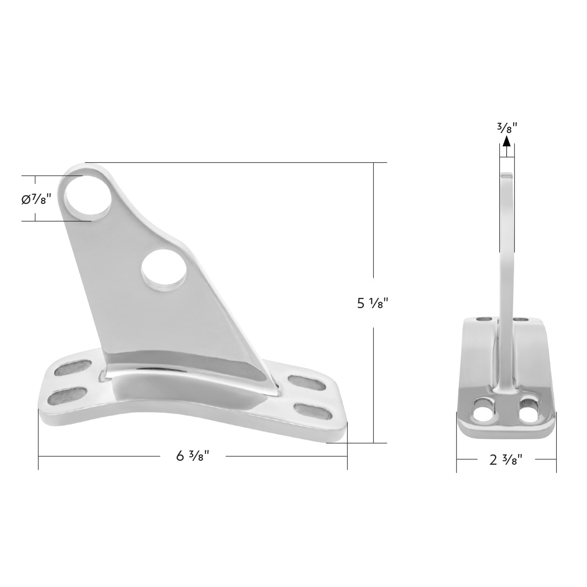 Stainless Steel Competition Series Angled Exhaust Bracket For Peterbilt - Thumbnail 7