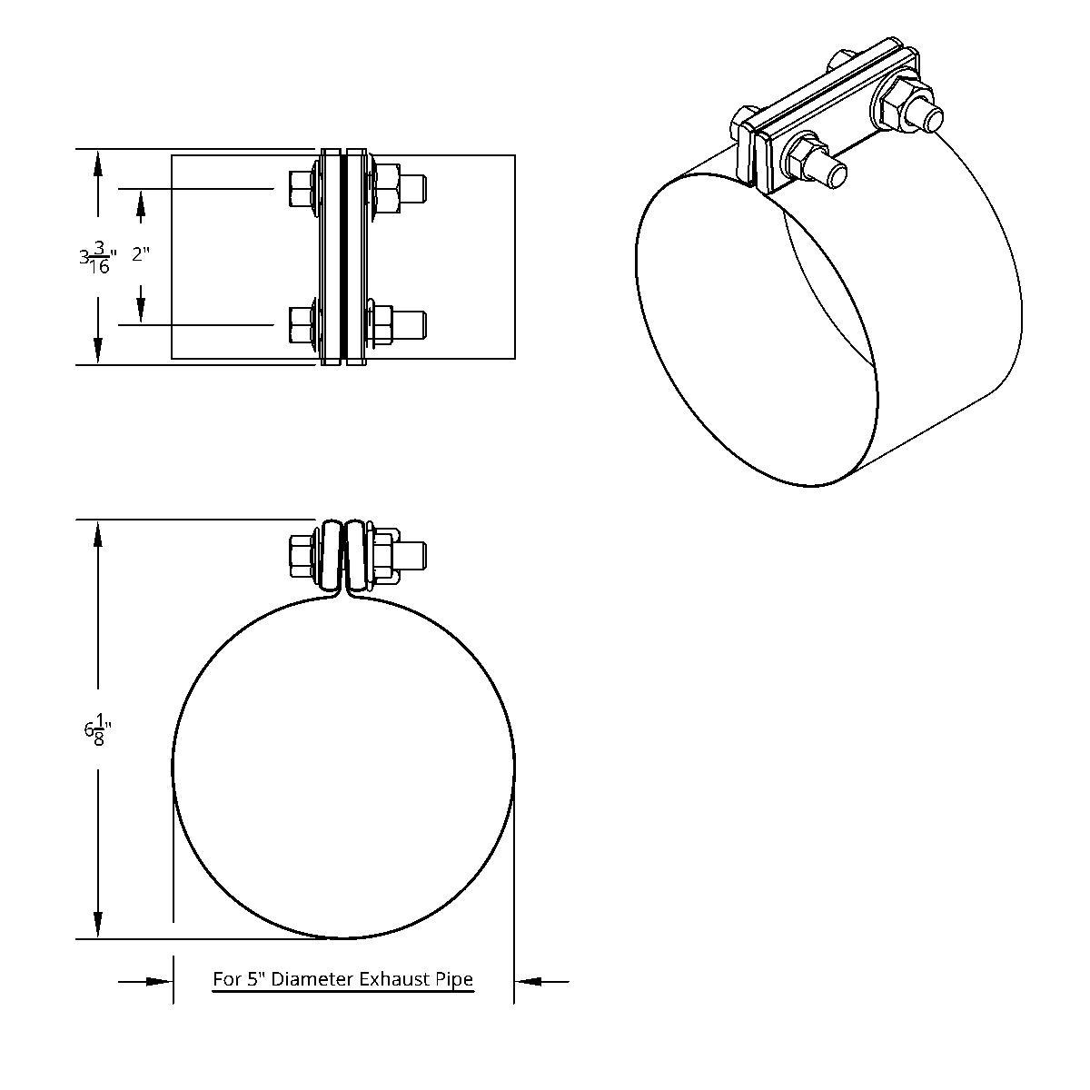 5" Stainless Flexible Seal Clamp - Thumbnail 3