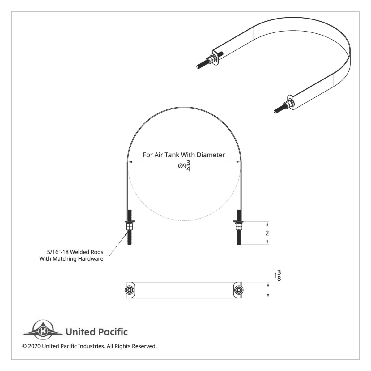 304 Stainless Steel Air Tank Straps For 9-3/4" Round Air Tank (Pair) - Thumbnail 5