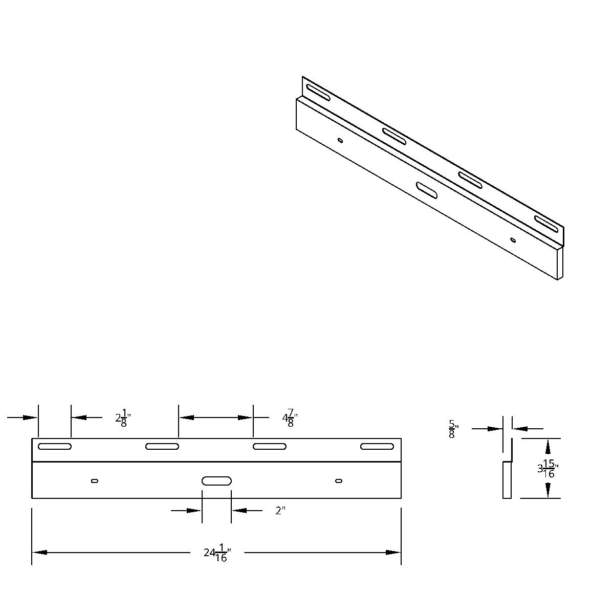 Stainless Top Mud Flap Plate - 17" Light Bar Cutout (Each) - Thumbnail 3