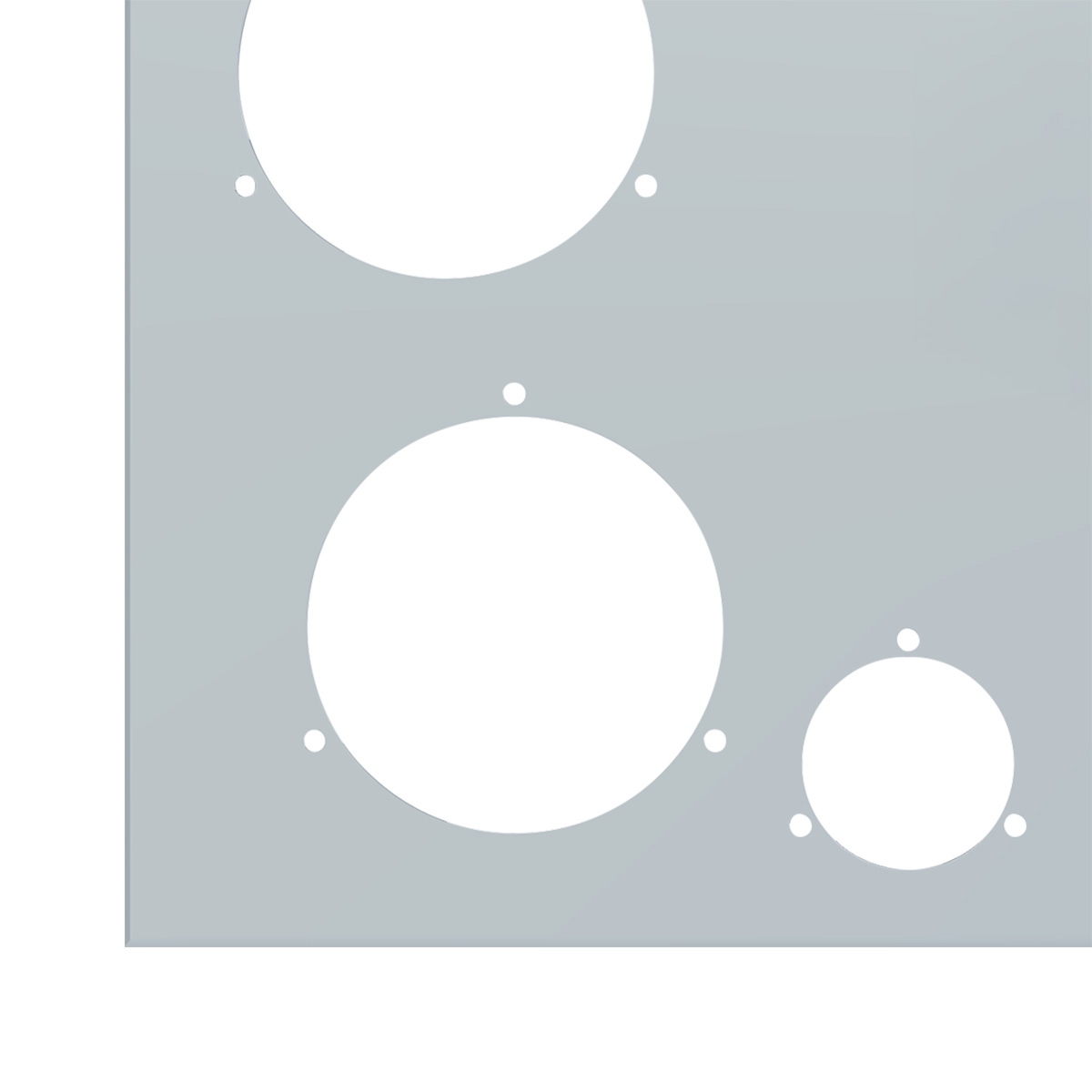 33-3/4" SS Rear Center Light Panel With Four 4" & Six 2" Light Cutouts(No LP Holes) - Thumbnail 3