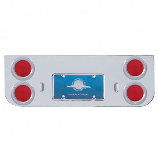 Chrome Rear Center Panel With Four 4" Lights & Bezels
