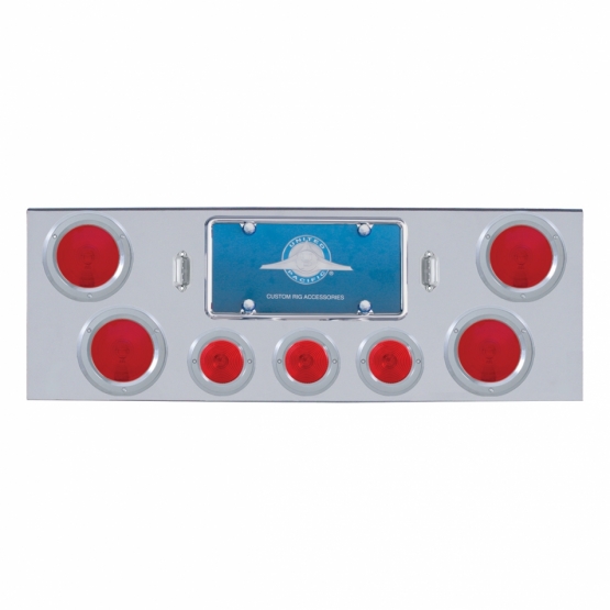 Chrome Rear Center Panel With Four 4" Lights & Three 2.5" Lights & Bezels