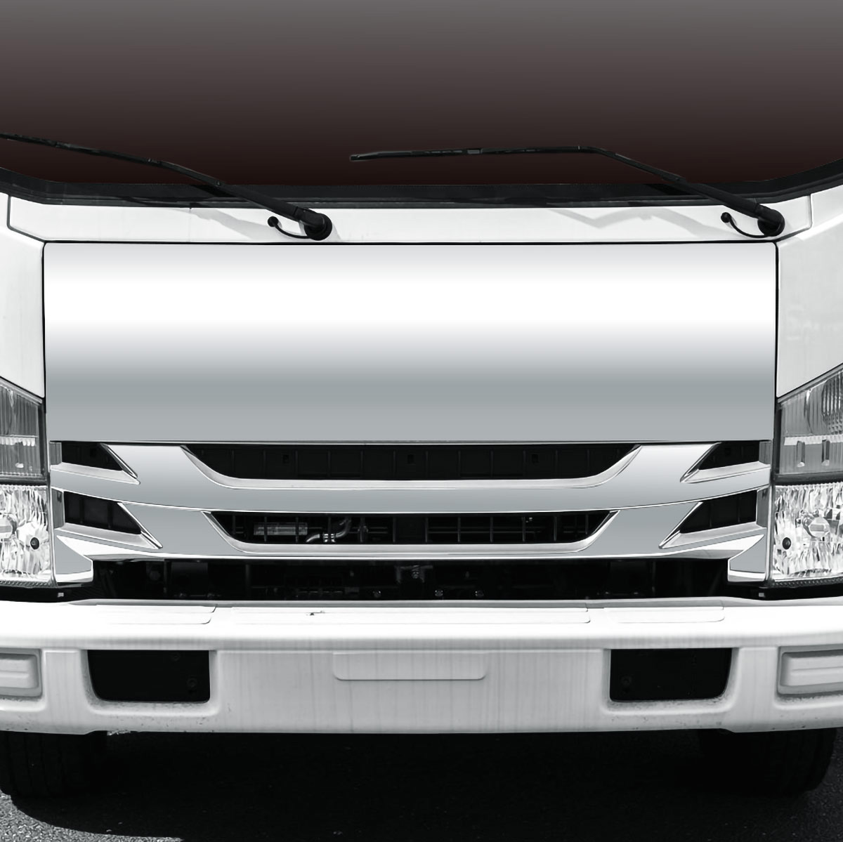 Steel Front Panel Assembly For 2008-2024 Isuzu NPR (ELF 200/300)-Chrome - Thumbnail 6