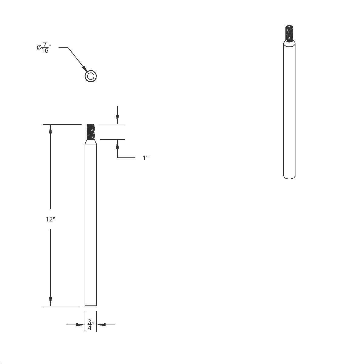 12" Skull Pattern Shifter Shaft Extension - Thumbnail 6