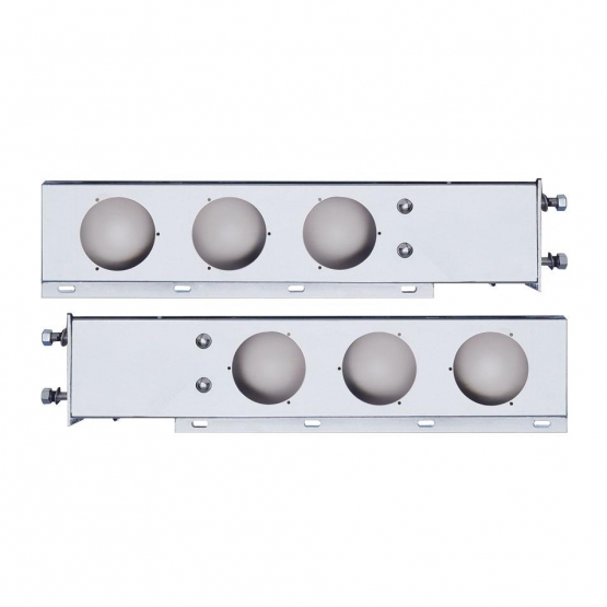 3-3/4" Bolt Pattern 430 SS Spring Loaded Light Bar With Three 4" Light Cutouts (Pair)