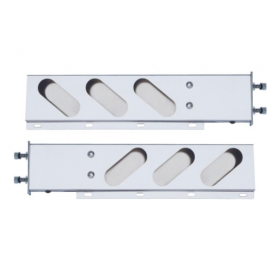 3-3/4" Bolt Pattern Stainless Spring Loaded Light Bar With 6X Oval Light Cutouts (Pair)
