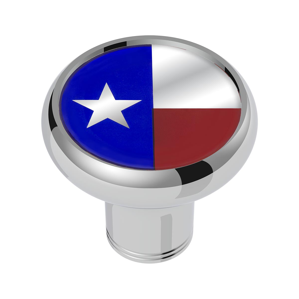 1-3/4" Round Glossy Sticker - Texas Flag - Thumbnail 2