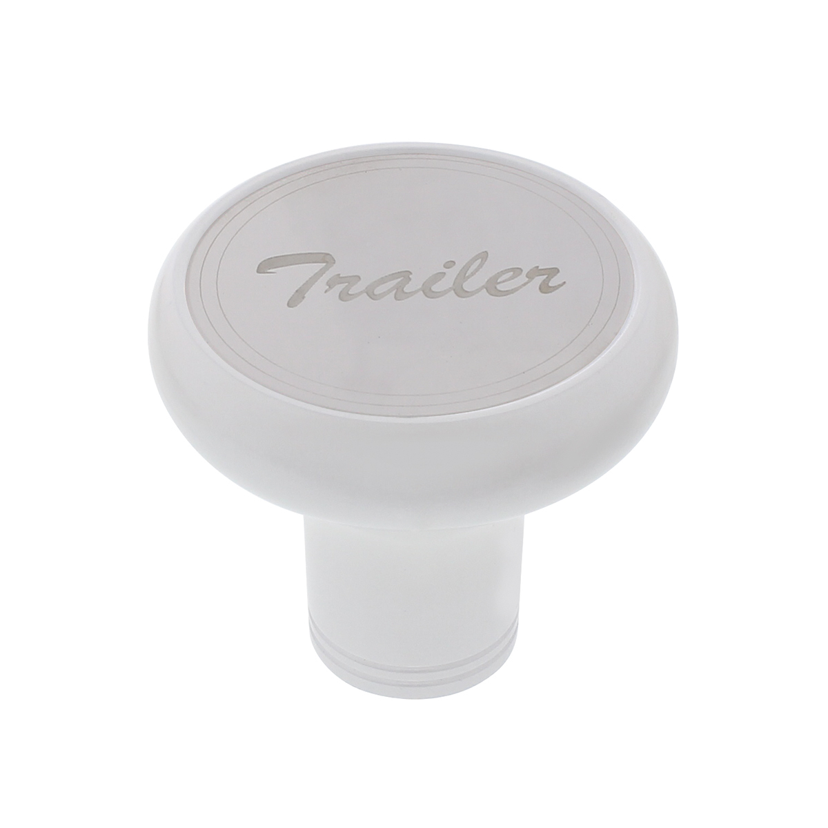 Deluxe Aluminum Screw-On Air Valve Knob With Stainless "Trailer" Plaque - Pearl White - Thumbnail 5
