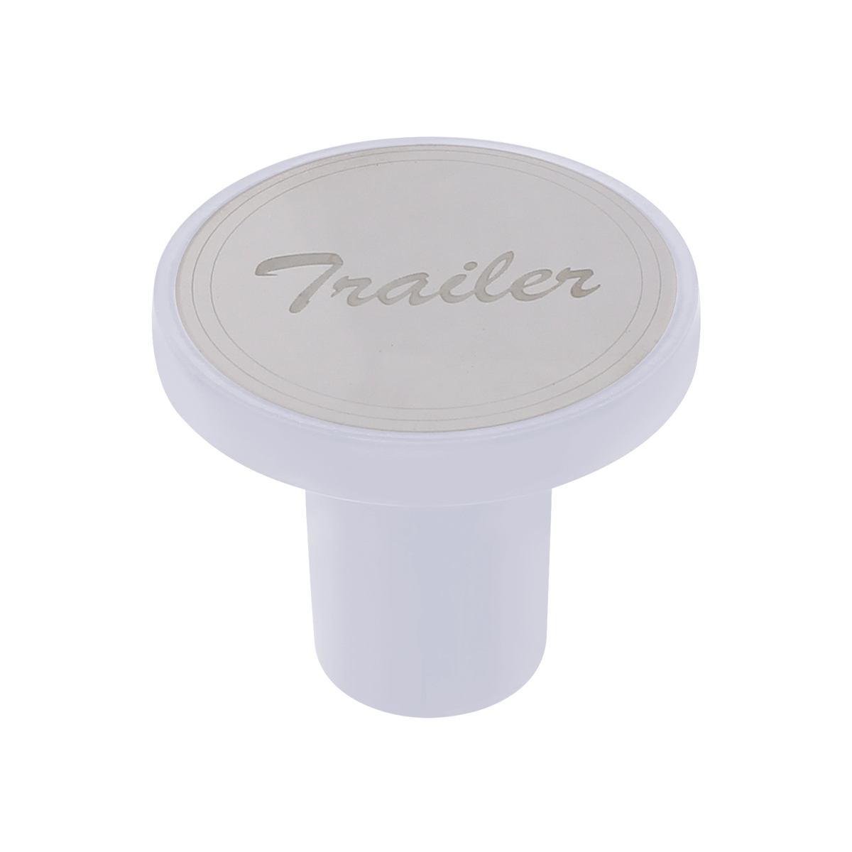 Aluminum Screw-On Air Valve Knob With Stainless Trailer Plaque - Pearl White - Thumbnail 5
