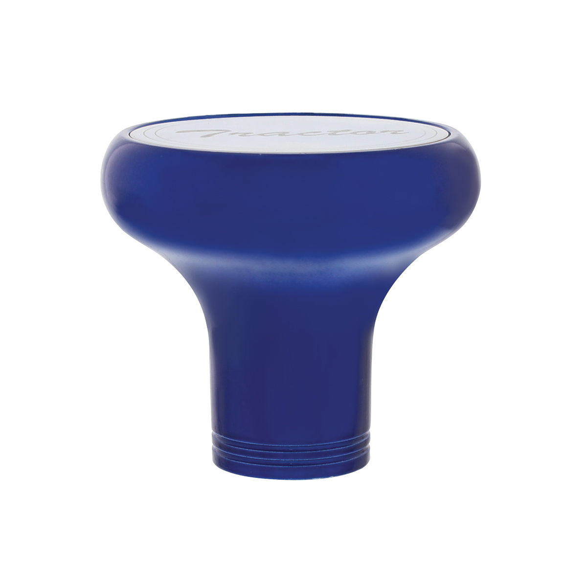 Deluxe Aluminum Screw-On Air Valve Knob With Stainless Tractor Plaque - Indigo Blue - Thumbnail 2
