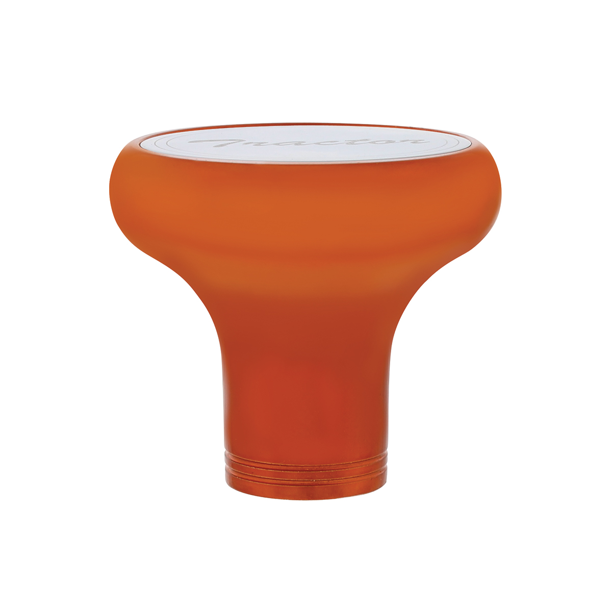Deluxe Aluminum Screw-On Air Valve Knob With Stainless Tractor Plaque - Cadmium Orange - Thumbnail 2