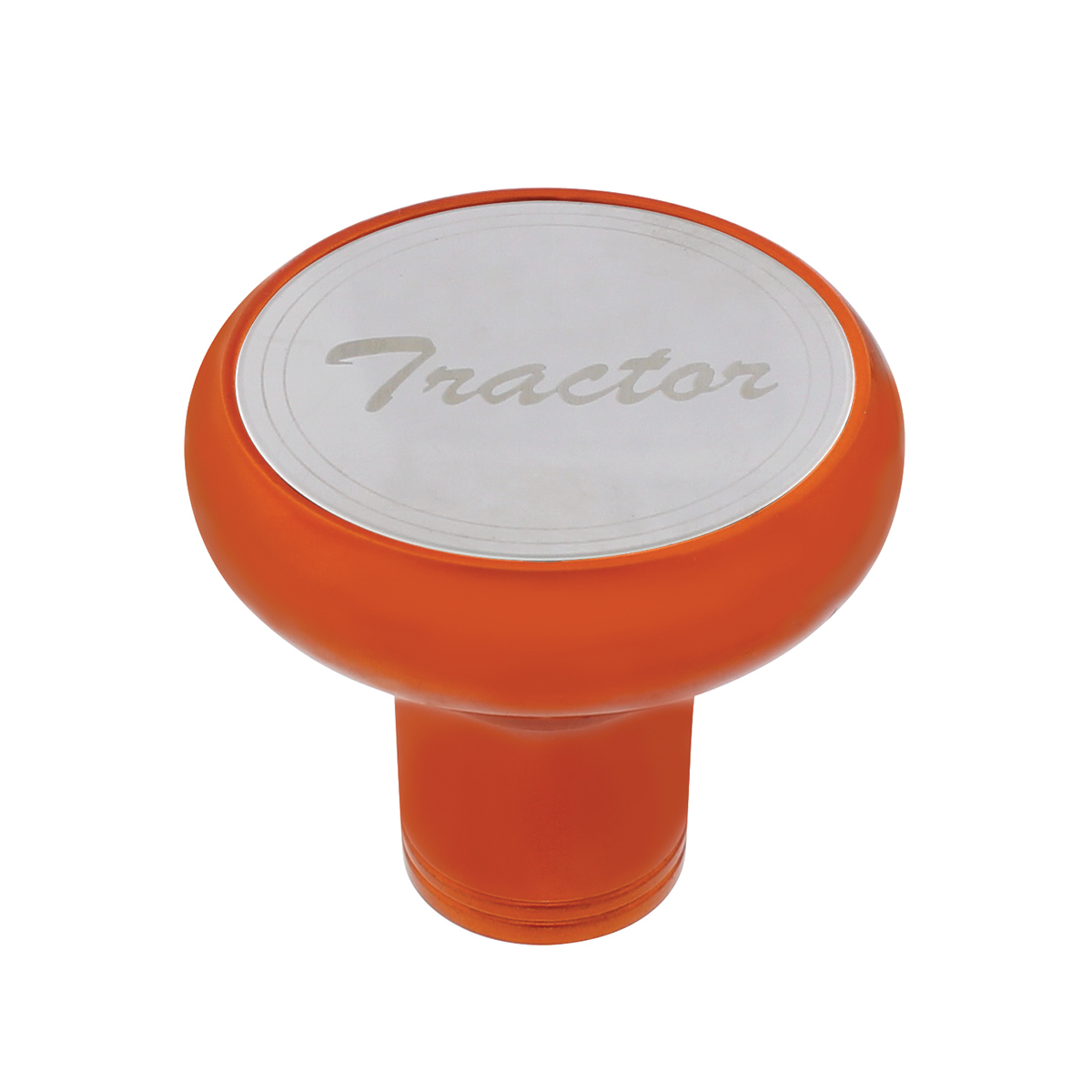 Deluxe Aluminum Screw-On Air Valve Knob With Stainless Tractor Plaque - Cadmium Orange - Thumbnail 5