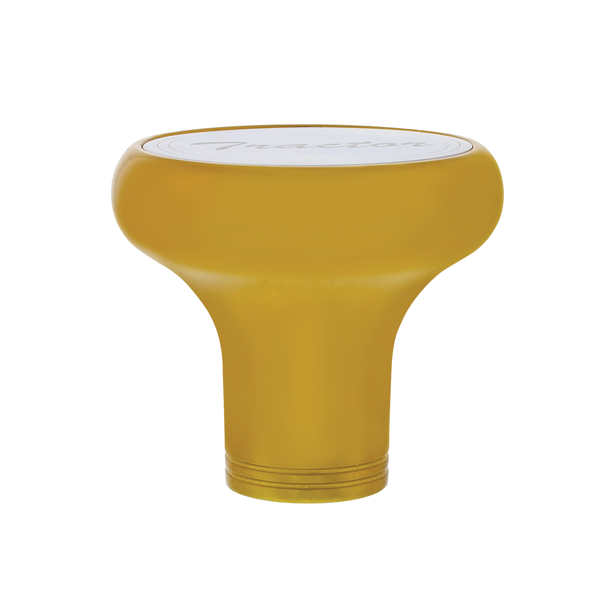 Deluxe Aluminum Screw-On Air Valve Knob With Stainless Tractor Plaque - Electric Yellow - Thumbnail 2