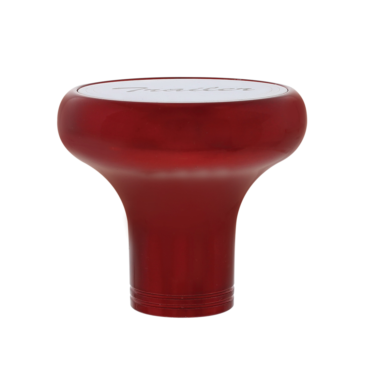 Deluxe Aluminum Screw-On Air Valve Knob With Stainless Trailer Plaque - Candy Red - Thumbnail 2