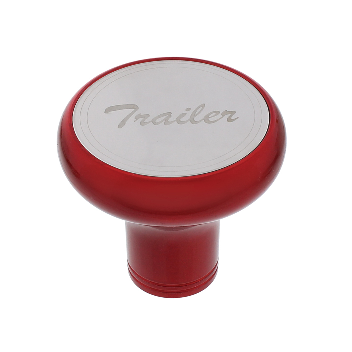 Deluxe Aluminum Screw-On Air Valve Knob With Stainless Trailer Plaque - Candy Red - Thumbnail 5