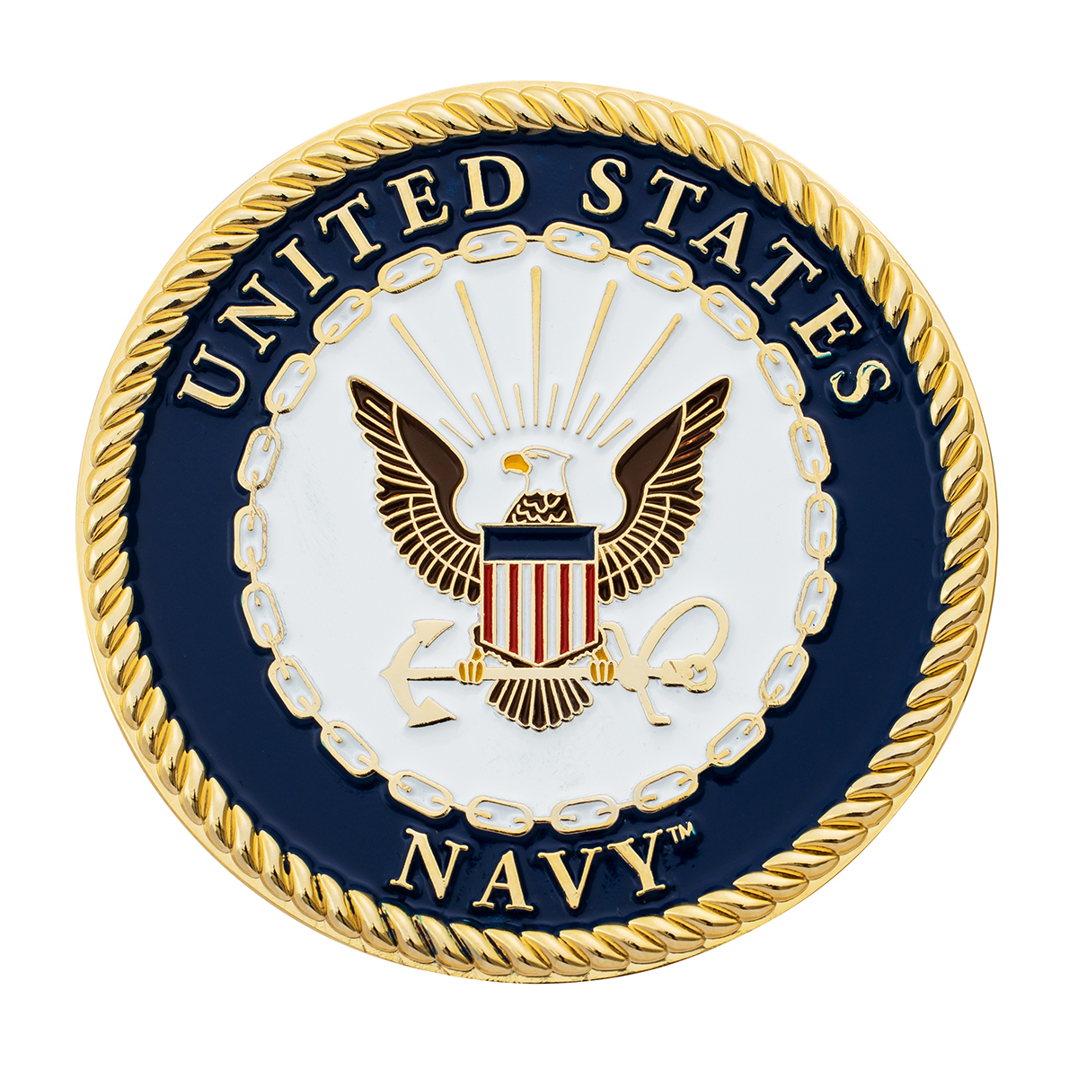 1-3/4" U.S. Military Adhesive Metal Medallion - Navy - Thumbnail 3