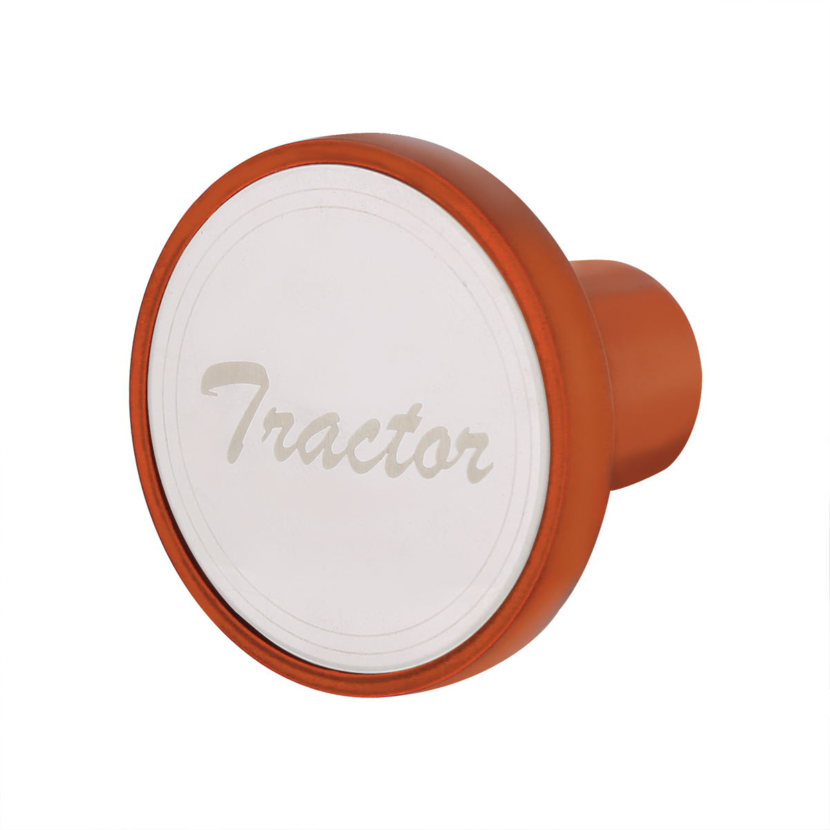 Aluminum Screw-On Air Valve Knob With Stainless Tractor Plaque - Cadmium Orange - Thumbnail 3
