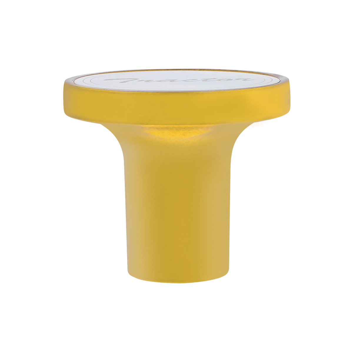 Aluminum Screw-On Air Valve Knob With Stainless Tractor Plaque - Electric Yellow - Thumbnail 2