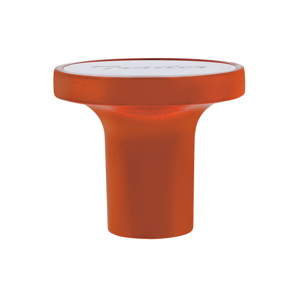 Aluminum Screw-On Air Valve Knob With Stainless Trailer Plaque - Cadmium Orange - Thumbnail 2