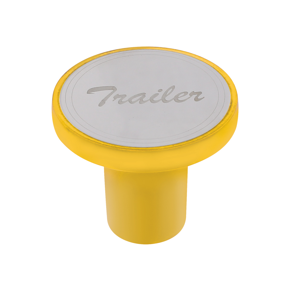 Aluminum Screw-On Air Valve Knob With Stainless Trailer Plaque - Electric Yellow - Thumbnail 5