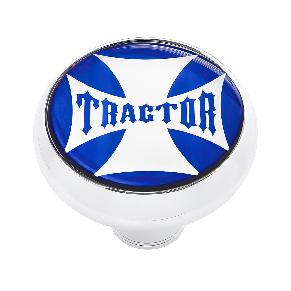 "Tractor" Deluxe Air Valve Knob - Blue Maltese Cross Sticker - Thumbnail 3