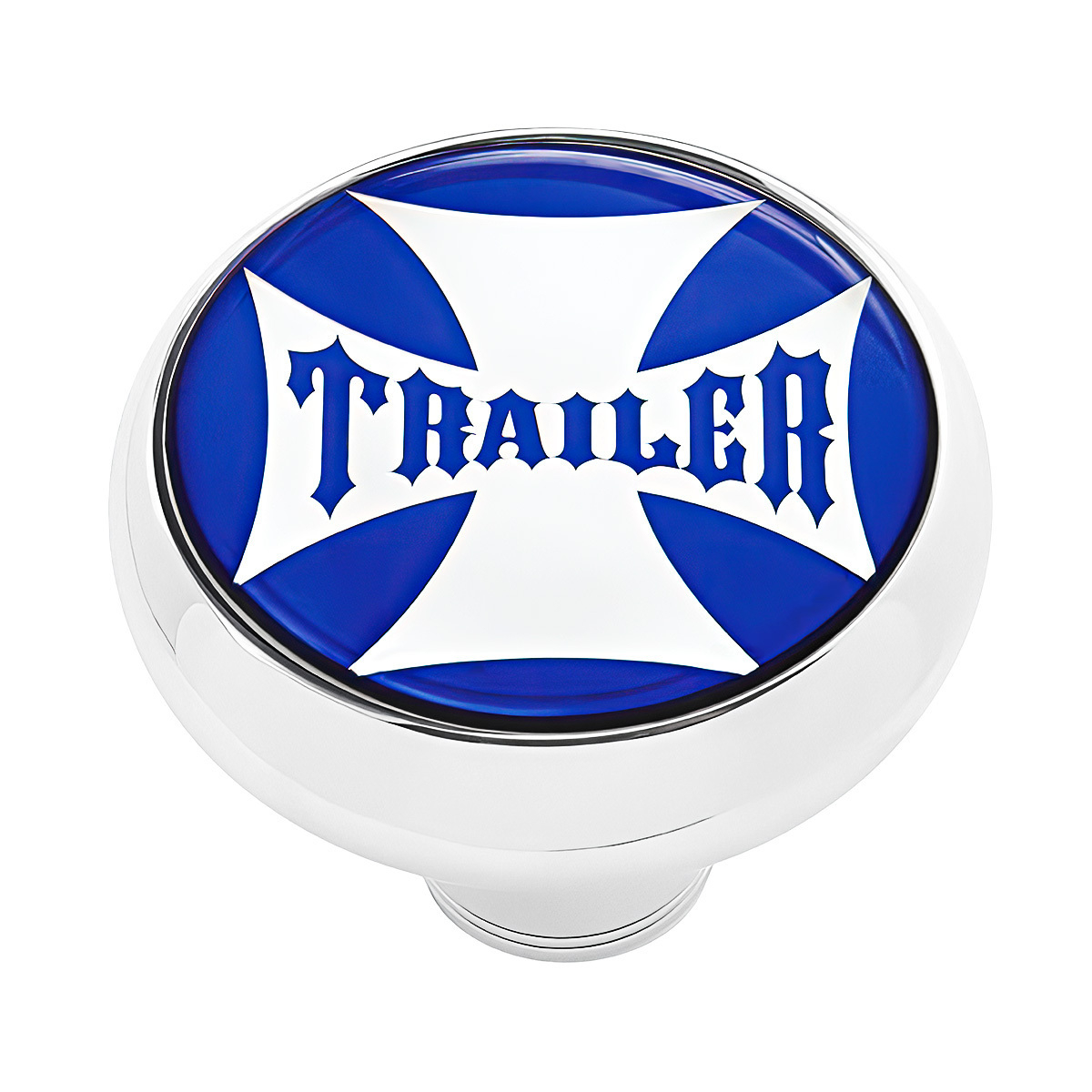 "Trailer" Deluxe Air Valve Knob - Blue Maltese Cross Sticker - Thumbnail 3