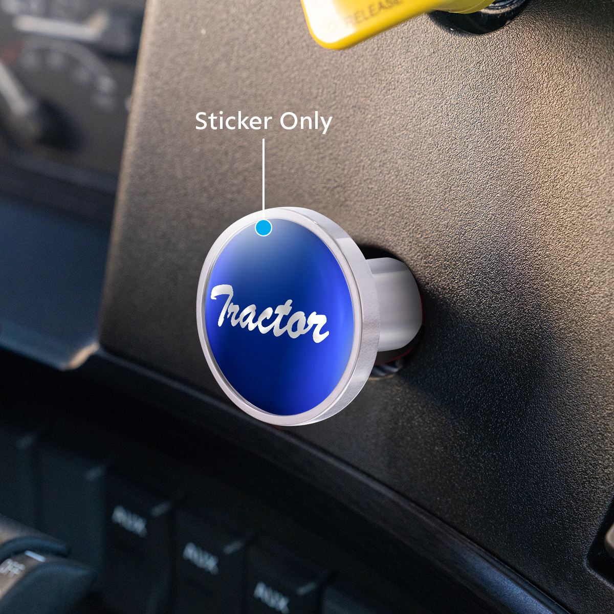 "Tractor" Glossy Air Valve Knob Candy Color Sticker - Indigo Blue - Thumbnail 2