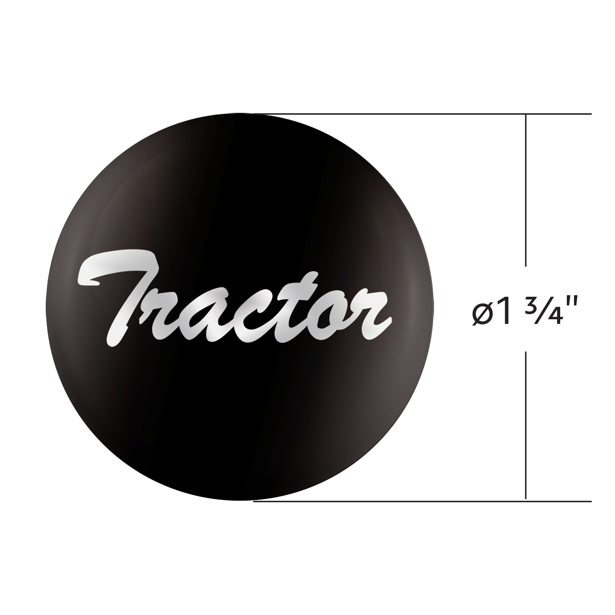 "Tractor" Glossy Air Valve Knob Candy Color Sticker -Glossy Black - Thumbnail 3