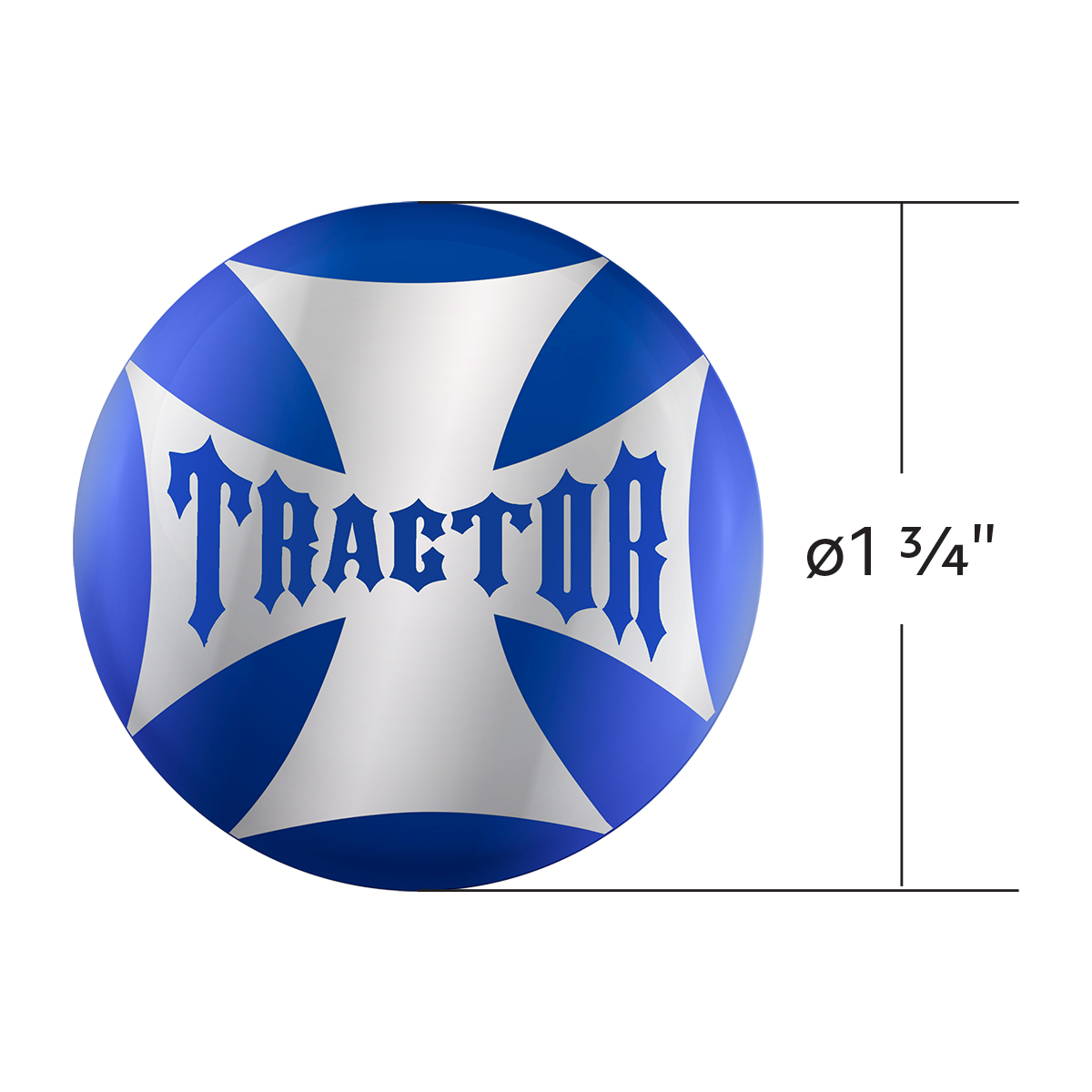 "Tractor" Maltese Cross Air Valve Knob Candy Color Sticker -Indigo Blue - Thumbnail 3
