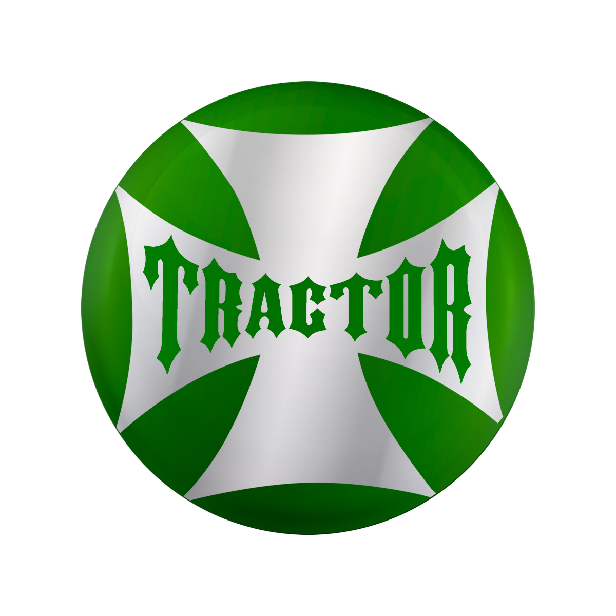 "Tractor" Maltese Cross Air Valve Knob Candy Color Sticker - Emerald Green - Thumbnail 4