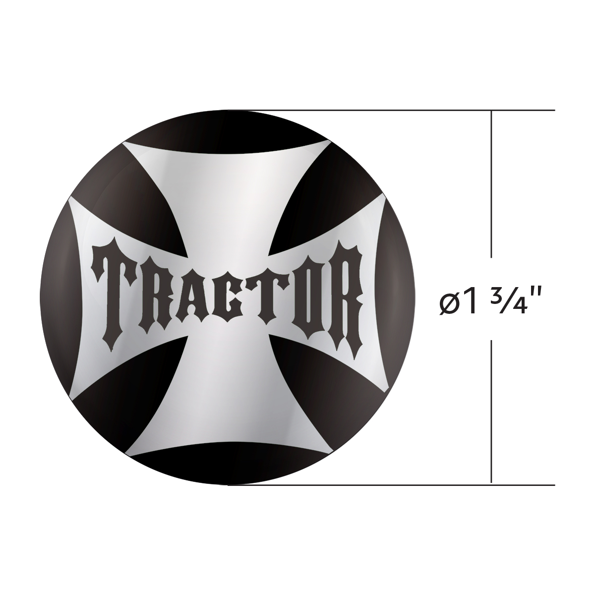 "Tractor" Maltese Cross Air Valve Knob Candy Color Sticker - Glossy Black - Thumbnail 3