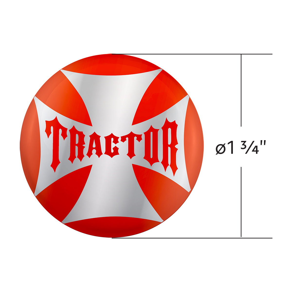 "Tractor" Maltese Cross Air Valve Knob Candy Color Sticker - Cadmium Orange - Thumbnail 3