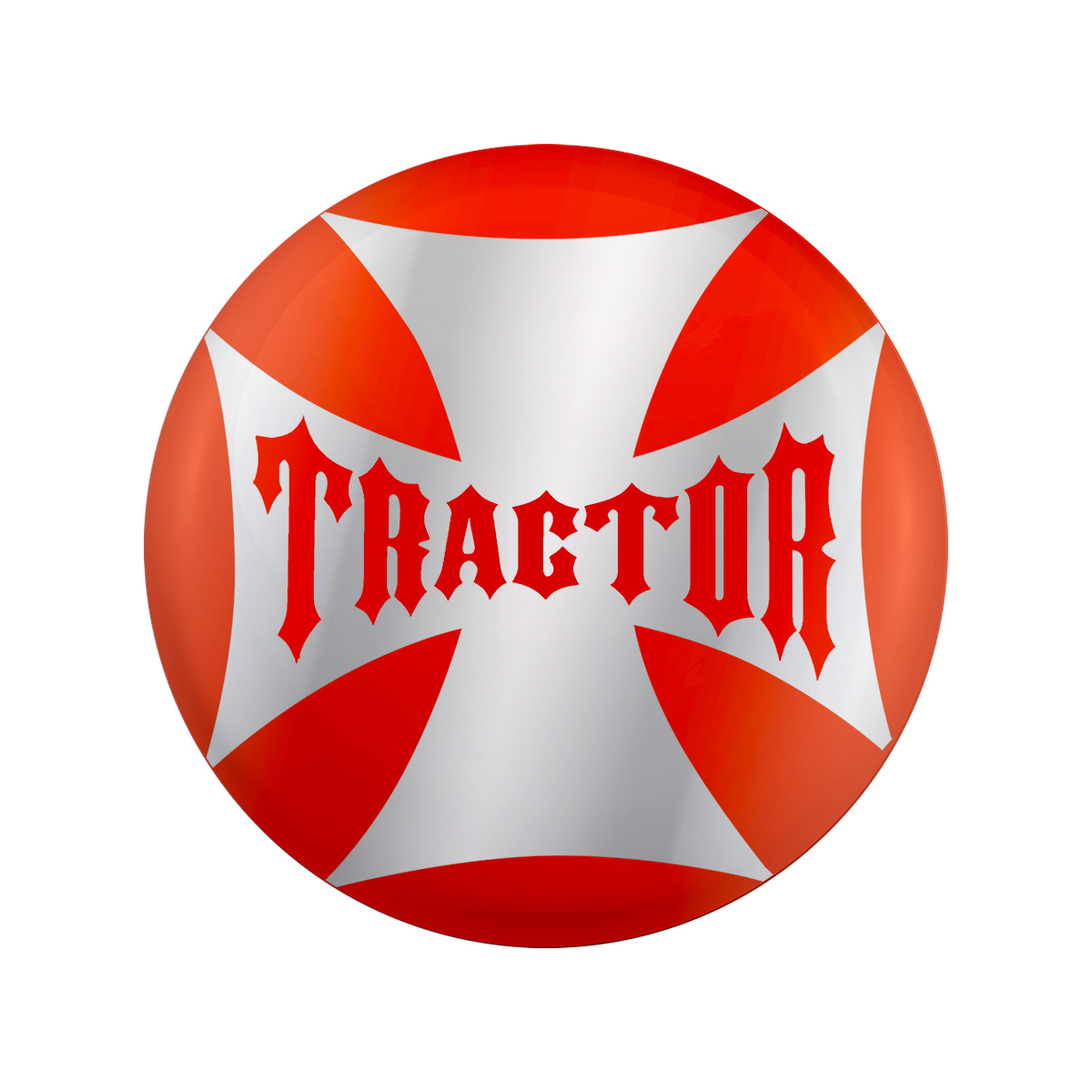 "Tractor" Maltese Cross Air Valve Knob Candy Color Sticker - Cadmium Orange - Thumbnail 4