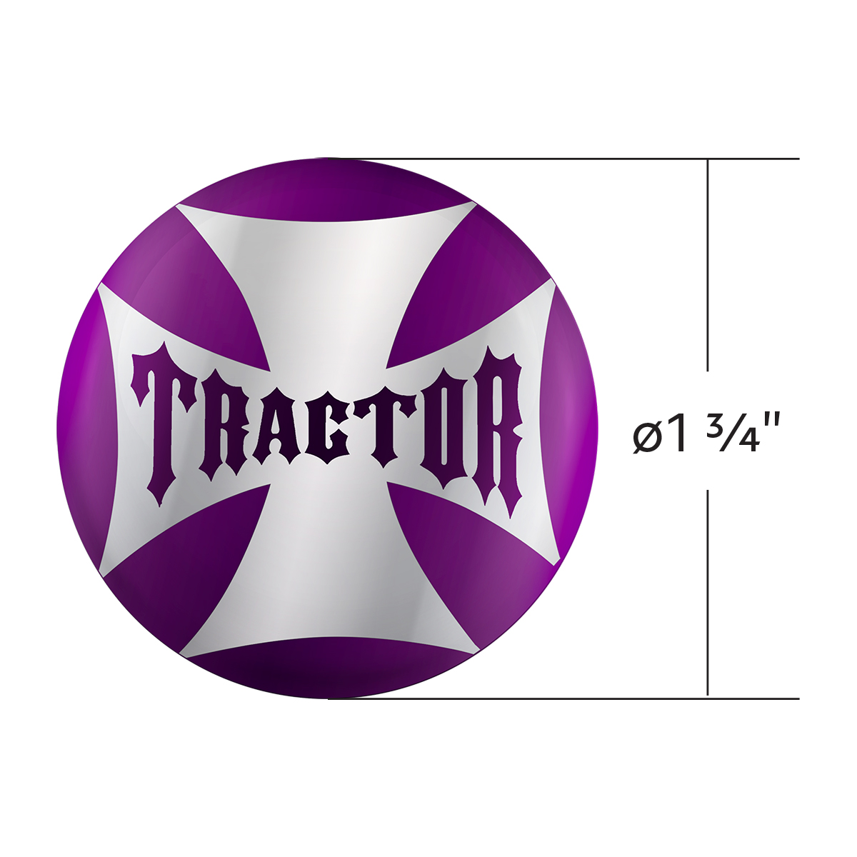 "Tractor" Maltese Cross Air Valve Knob Candy Color Sticker - Candy Purple - Thumbnail 3